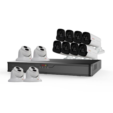 Revo America Ultra HD 16 Channel 4TB NVR Surveillance System with 12 x 4 Megapixel Cameras RU162T4GB8G-4T